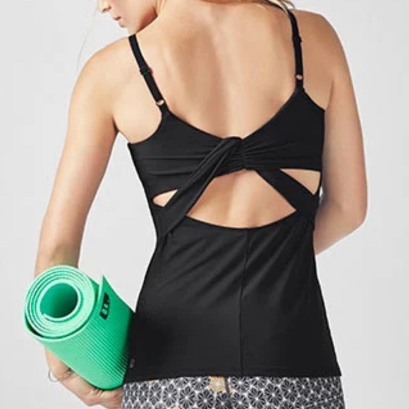 Black Cutout Back Tank Top - Picture 1 of 3